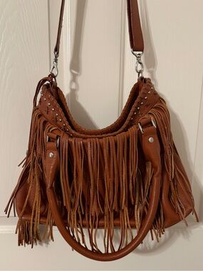 Chi by Falchi Brown Fringe Shoulder Bag - Stylish Women’s Hobo